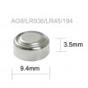 bateria alcalina 1.5v boton 394a ag9